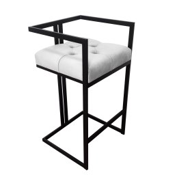 Hoker CHESTERFIELD krzesło barowe tkanina Welur podstawa metalowa