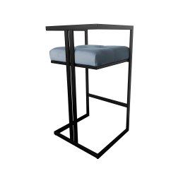 Hoker CHESTERFIELD krzesło barowe tkanina Welur podstawa metalowa