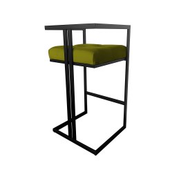 Hoker CHESTERFIELD krzesło barowe tkanina Welur podstawa metalowa