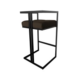 Hoker CHESTERFIELD krzesło barowe tkanina Welur podstawa metalowa