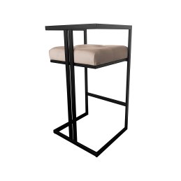 Hoker CHESTERFIELD krzesło barowe tkanina Welur podstawa metalowa