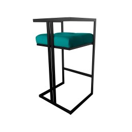 Hoker CHESTERFIELD krzesło barowe tkanina Welur podstawa metalowa