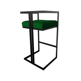 Hoker CHESTERFIELD krzesło barowe tkanina Welur podstawa metalowa