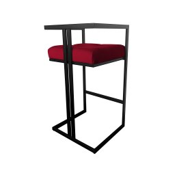 Hoker CHESTERFIELD krzesło barowe tkanina Welur podstawa metalowa