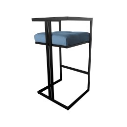 Hoker CHESTERFIELD krzesło barowe tkanina Welur podstawa metalowa