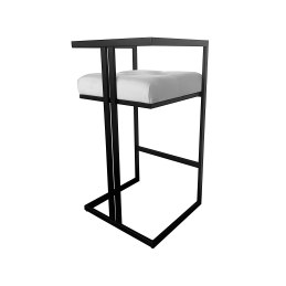 Hoker CHESTERFIELD krzesło barowe tkanina Welur podstawa metalowa