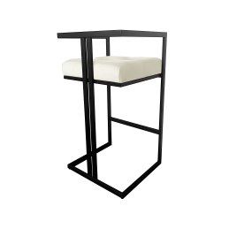 Hoker CHESTERFIELD krzesło barowe tkanina Welur podstawa metalowa