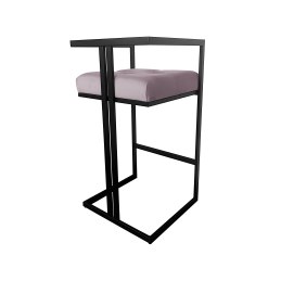 Hoker CHESTERFIELD krzesło barowe tkanina Welur podstawa metalowa