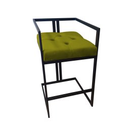 Hoker CHESTERFIELD krzesło barowe tkanina Welur podstawa metalowa