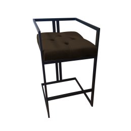 Hoker CHESTERFIELD krzesło barowe tkanina Welur podstawa metalowa