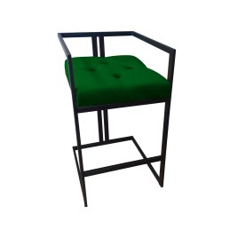 Hoker CHESTERFIELD krzesło barowe tkanina Welur podstawa metalowa