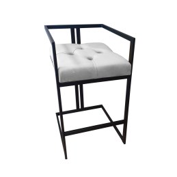 Hoker CHESTERFIELD krzesło barowe tkanina Welur podstawa metalowa