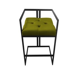 Hoker CHESTERFIELD krzesło barowe tkanina Welur podstawa metalowa