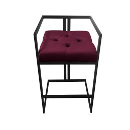 Hoker CHESTERFIELD krzesło barowe tkanina Welur podstawa metalowa