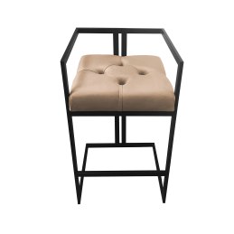 Hoker CHESTERFIELD krzesło barowe tkanina Welur podstawa metalowa