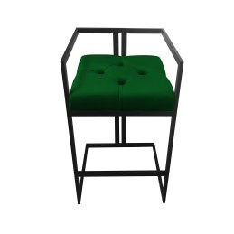 Hoker CHESTERFIELD krzesło barowe tkanina Welur podstawa metalowa
