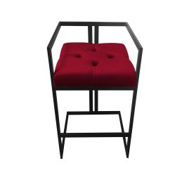 Hoker CHESTERFIELD krzesło barowe tkanina Welur podstawa metalowa