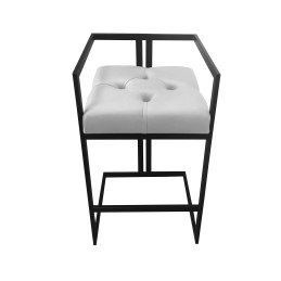 Hoker CHESTERFIELD krzesło barowe tkanina Welur podstawa metalowa