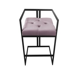 Hoker CHESTERFIELD krzesło barowe tkanina Welur podstawa metalowa