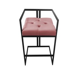 Hoker CHESTERFIELD krzesło barowe tkanina Welur podstawa metalowa