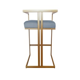 Hoker CHESTERFIELD krzesło barowe tkanina Welur podstawa metalowa