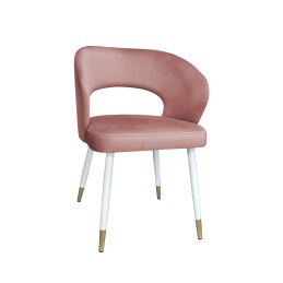 Krzesło tapicerowane AURA na biało złotej nodze MG58 do jadalni salonu