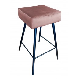 Hoker MAX krzesło barowe tkanina Welur podstawa metalowa