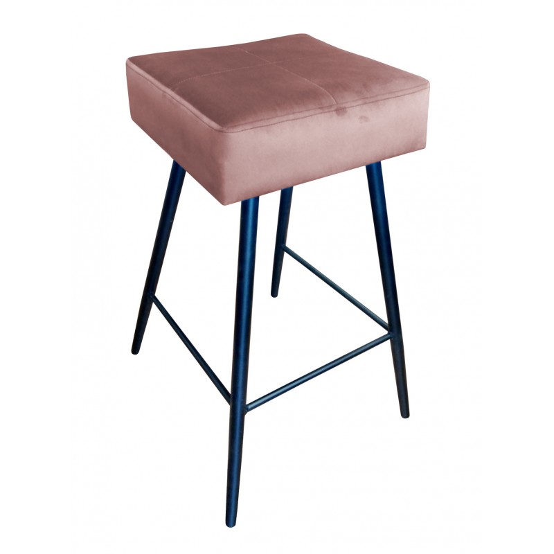 Hoker MAX krzesło barowe tkanina Welur podstawa metalowa