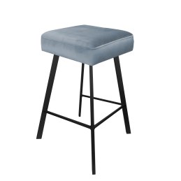 Hoker MAX krzesło barowe tkanina Welur podstawa metalowa