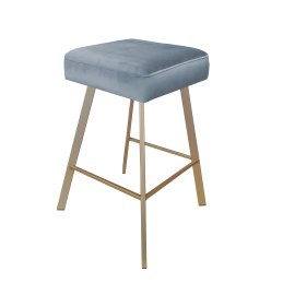 Hoker MAX krzesło barowe tkanina Welur podstawa metalowa