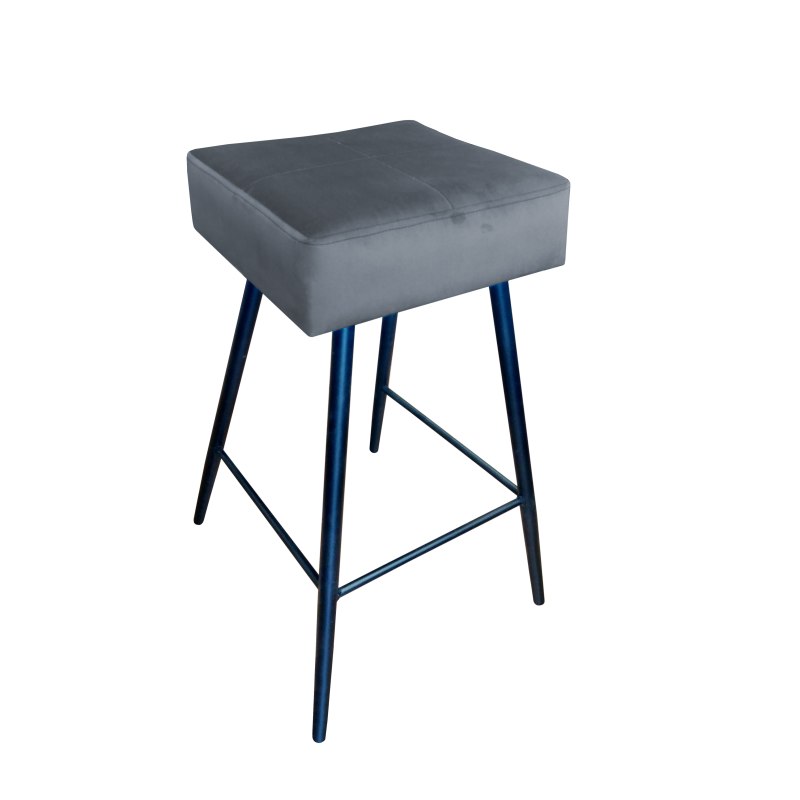 Hoker MAX krzesło barowe tkanina Welur podstawa metalowa