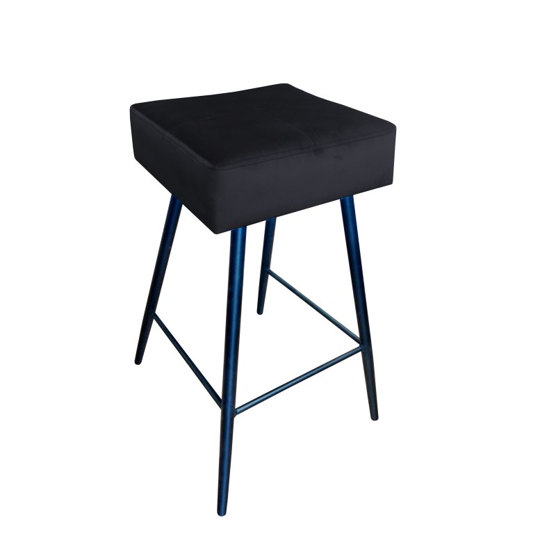 Hoker MAX krzesło barowe tkanina Welur podstawa metalowa