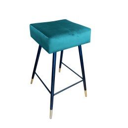 Hoker MAX – krzesło barowe welur, metalowa podstawa