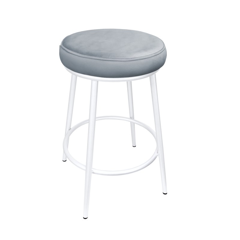 Hoker Ben tkanina Welur – krzesło barowe z metalową podstawą