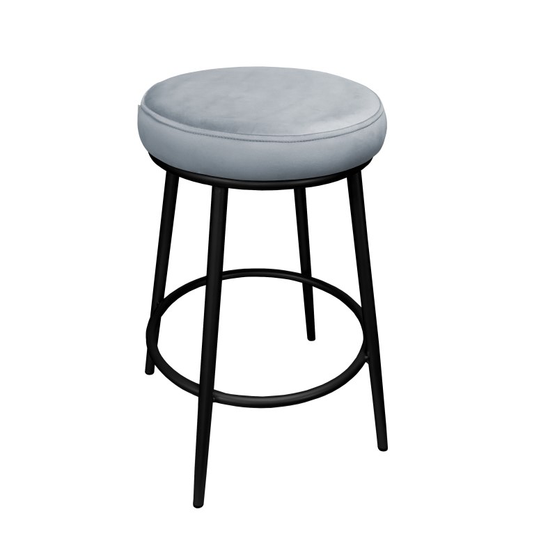 Hoker BEN krzesło barowe tkanina Welur podstawa metalowa