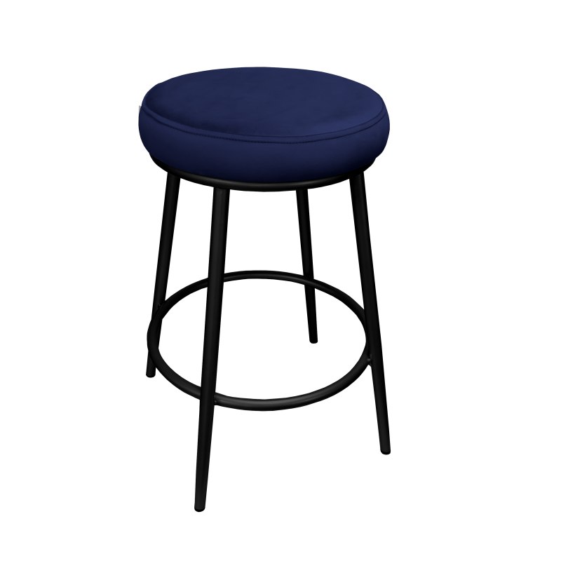 Hoker Ben tkanina Welur – krzesło barowe z metalową podstawą