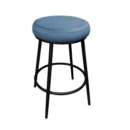 Hoker Ben tkanina Welur – krzesło barowe z metalową podstawą