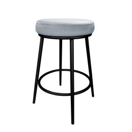 Hoker BEN krzesło barowe tkanina Welur podstawa metalowa