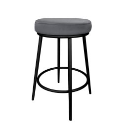 Hoker BEN krzesło barowe tkanina Welur podstawa metalowa