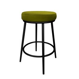 Hoker Ben tkanina Welur – krzesło barowe z metalową podstawą