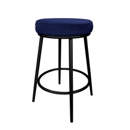 Hoker Ben tkanina Welur – krzesło barowe z metalową podstawą