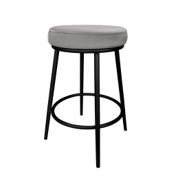 Hoker Ben tkanina Welur – krzesło barowe z metalową podstawą