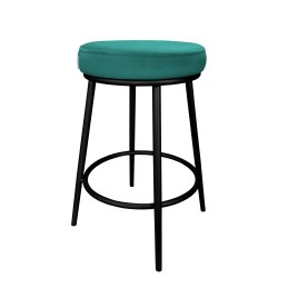 Hoker Ben tkanina Welur – krzesło barowe z metalową podstawą