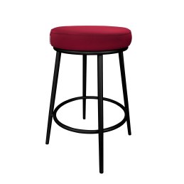 Hoker Ben tkanina Welur – krzesło barowe z metalową podstawą