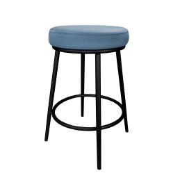 Hoker Ben tkanina Welur – krzesło barowe z metalową podstawą