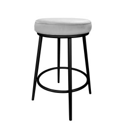 Hoker Ben tkanina Welur – krzesło barowe z metalową podstawą