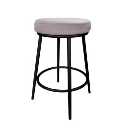 Hoker Ben tkanina Welur – krzesło barowe z metalową podstawą