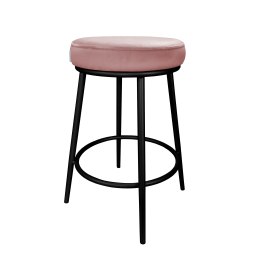 Hoker Ben tkanina Welur – krzesło barowe z metalową podstawą