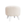 Pufa ALA tapicerowana tkanina noga drewniana