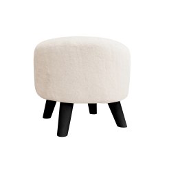 Pufa ALA tapicerowana tkanina noga drewniana